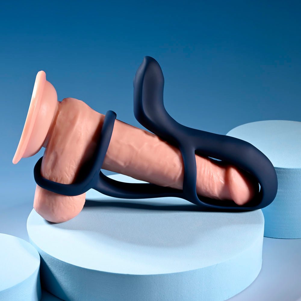 Zero Tolerance BIG TIME - Navy Blue USB Rechargeable Vibrating Penis Sleeve with Wireless Remote - Mr and Mrs D's