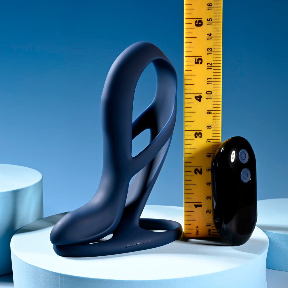 Zero Tolerance BIG TIME - Navy Blue USB Rechargeable Vibrating Penis Sleeve with Wireless Remote - Mr and Mrs D's