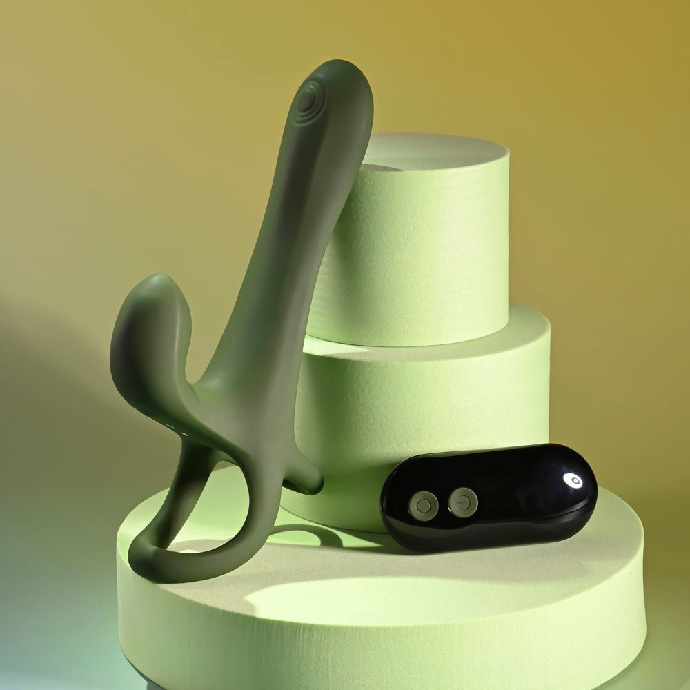 Zero Tolerance STRAP, TAP & GO - Green USB Rechargeable Vibrating & Tapping Penis Sleeve with Wireless Remote - Mr and Mrs D's