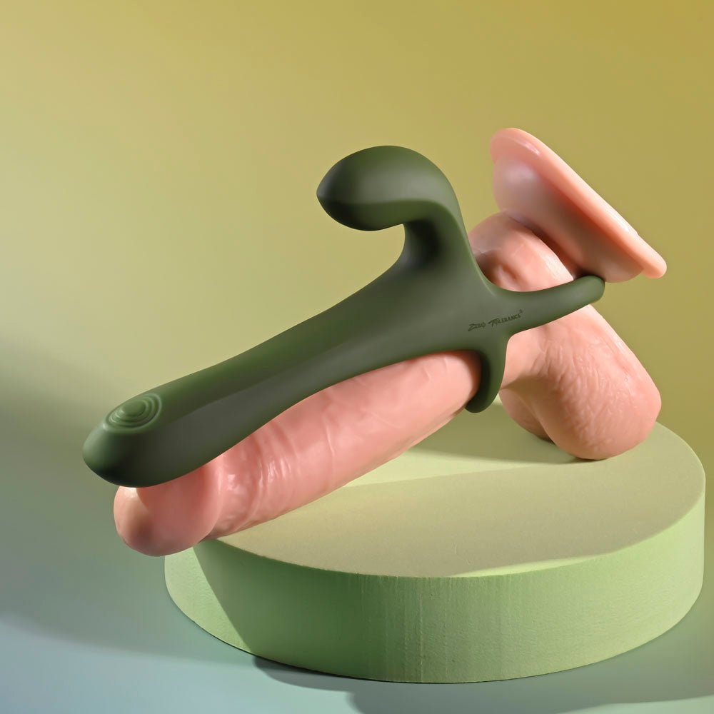 Zero Tolerance STRAP, TAP & GO - Green USB Rechargeable Vibrating & Tapping Penis Sleeve with Wireless Remote - Mr and Mrs D's