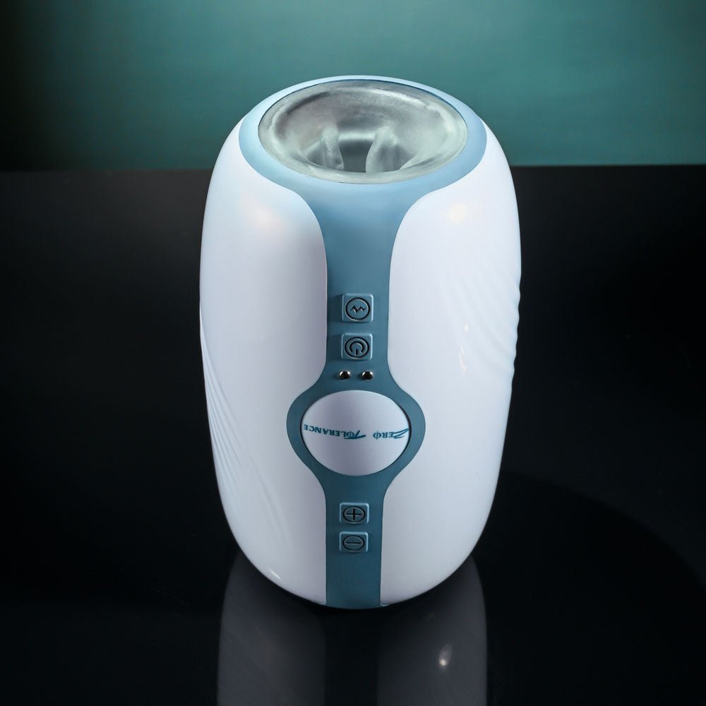 Zero Tolerance TOUCHDOWN - White 15 cm USB Rechargeable Vibrating & Tightening Stroker - Mr and Mrs D's