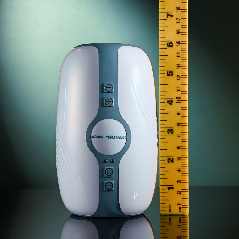 Zero Tolerance TOUCHDOWN - White 15 cm USB Rechargeable Vibrating & Tightening Stroker - Mr and Mrs D's