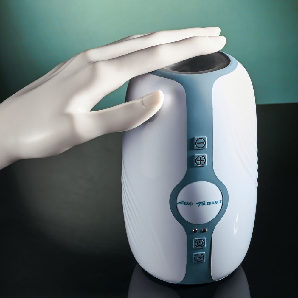 Zero Tolerance TOUCHDOWN - White 15 cm USB Rechargeable Vibrating & Tightening Stroker - Mr and Mrs D's