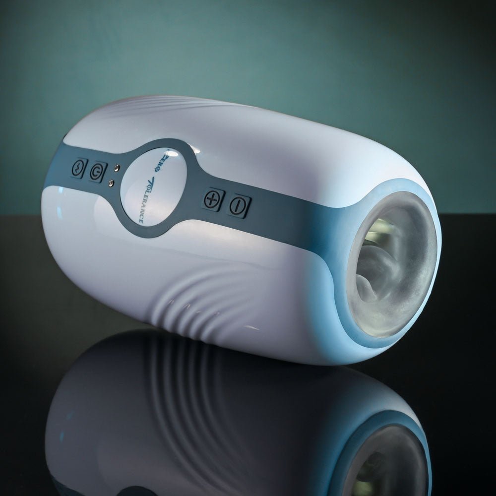 Zero Tolerance TOUCHDOWN - White 15 cm USB Rechargeable Vibrating & Tightening Stroker - Mr and Mrs D's