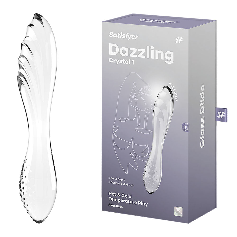 Satisfyer Dazzling Crystal 1  Glass Dildo - Clear