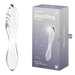 Satisfyer Dazzling Crystal 1  Glass Dildo - Clear