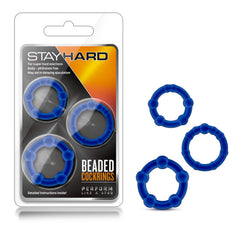 Stay Hard Beaded Cockrings Blue