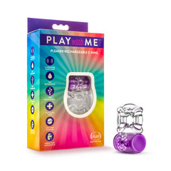 Play With Me Pleaser Rechargeable Cock Ring - Purple