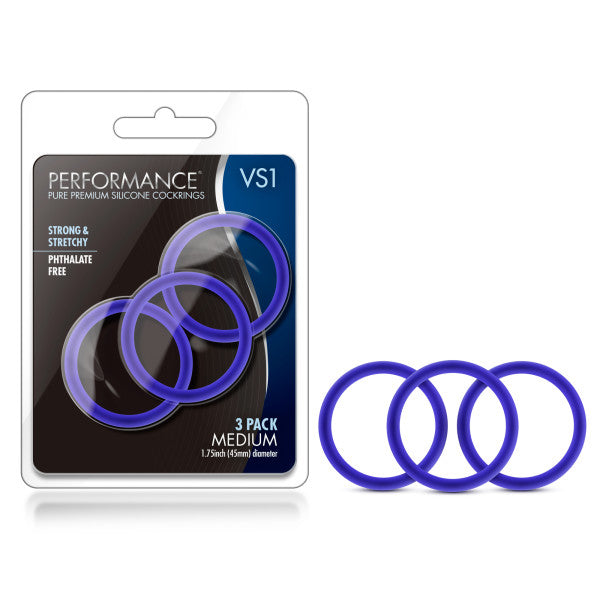 Performance VS1 Cock Rings Medium Blue