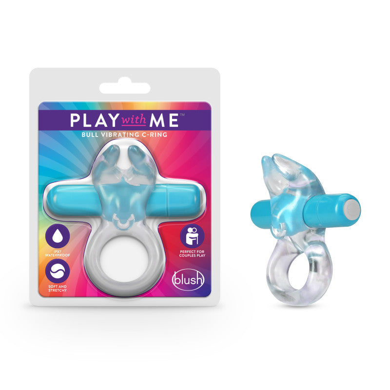 Play With Me Bull Vibrating C-Ring With Rabbit Ears