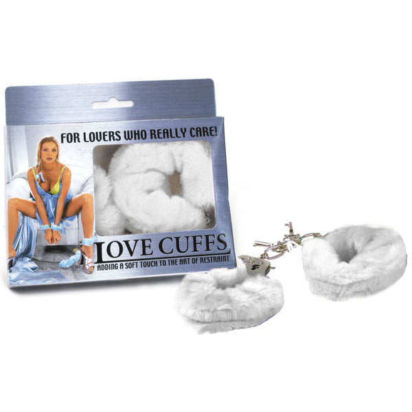 Fluffy White Love Cuffs