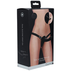 OUCH! Dual Silicone Strap-On Dildo - Black