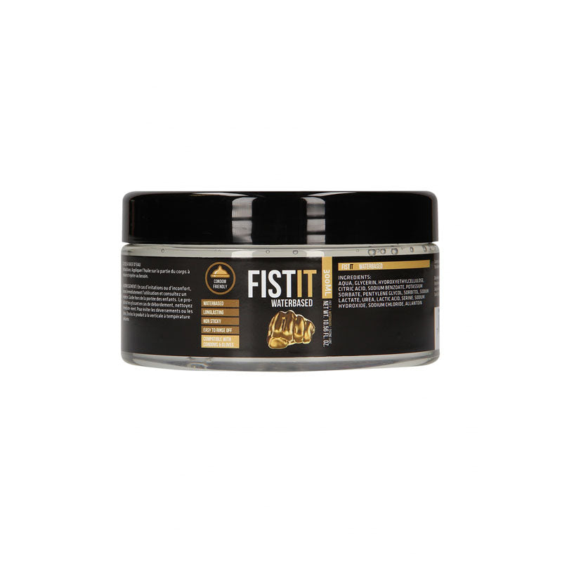 A black container of PHARMQUESTS Fist-It water-based lubricant, 300ml.