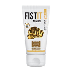 A tube of PHARMQUESTS Fist-It Desensitiser, with branding and product information displayed on the packaging.