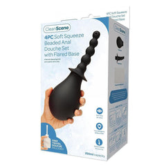 CleanScene 4 Piece Soft Squeeze Beaded Anal Douche Set with Flared Base - Mr and Mrs D's