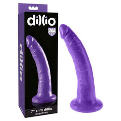 Dillio 7'' Slim Dildo - Purple - Mr and Mrs D's