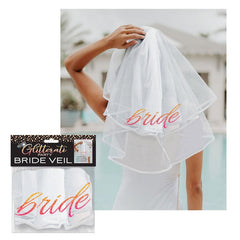 Glitterati - Bride Veil - Hens Party Novelty Veil - Mr and Mrs D's