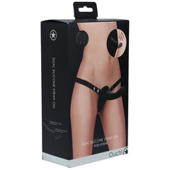 OUCH! Dual Silicone Strap - On Dildo - Black - Mr and Mrs D's