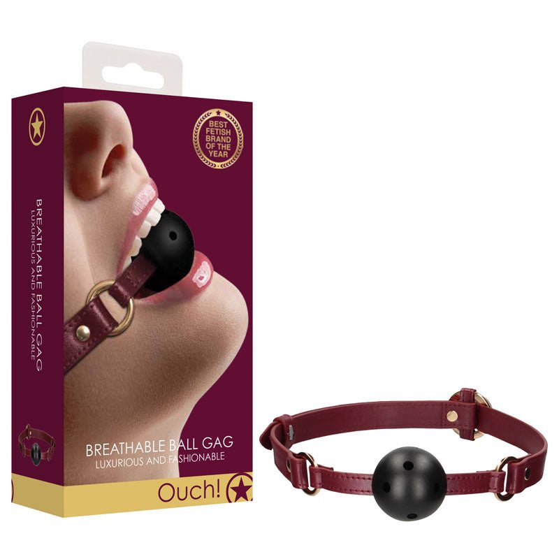 OUCH! Halo Breathable Ball Gag - Burgundy - Mr and Mrs D's
