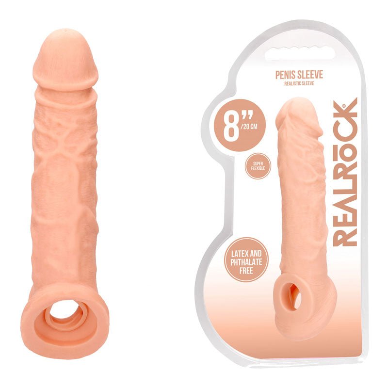 REALROCK 8'' Realistic Penis Extender with Rings - Mr and Mrs D's