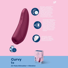 Satisfyer Curvy 1+ Air Pulse Vibrator - Pink - Mr and Mrs D's