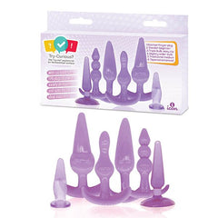 Try - Curious Purple Anal Butt Plug Kit - Mr and Mrs D's