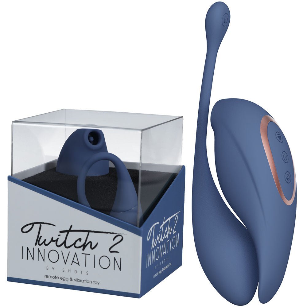 Twitch 2 Clitoral Stimulator and Vibrating Egg - Blue - Mr and Mrs D's