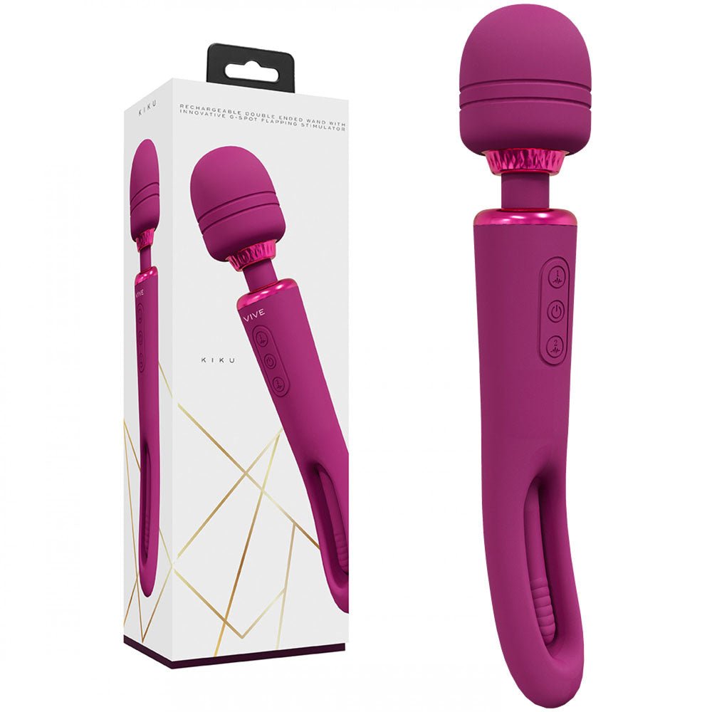 VIVE Kiku Flapping Tongue and Wand Vibrator - Pink - Mr and Mrs D's