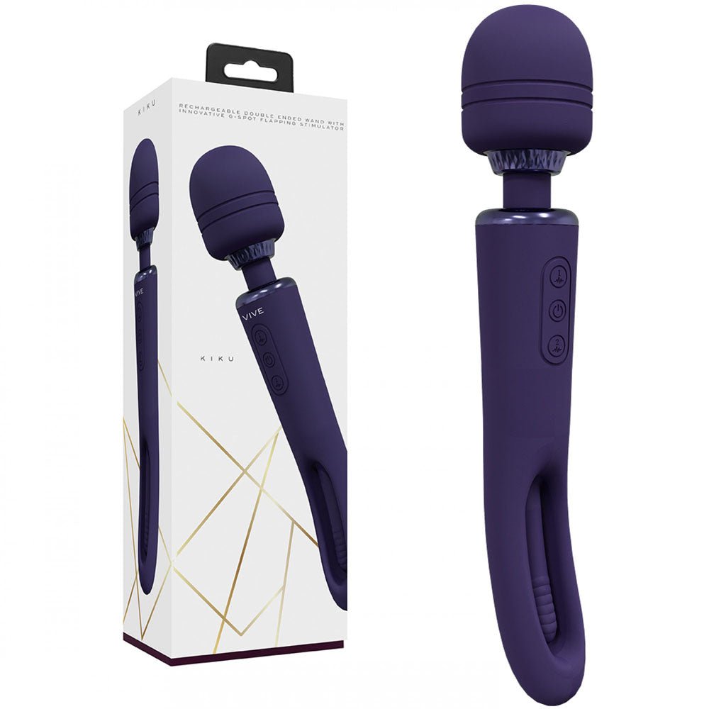VIVE Kiku Flapping Tongue and Wand Vibrator - Purple - Mr and Mrs D's