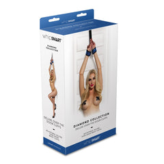 WhipSmart Diamond Deluxe Over The Door Cuffs - Blue - Mr and Mrs D's